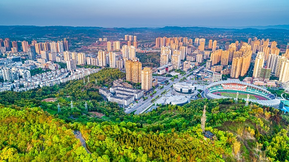 生态优美的大足市区。大足区委宣传部供图 第1眼tv-华龙网发
